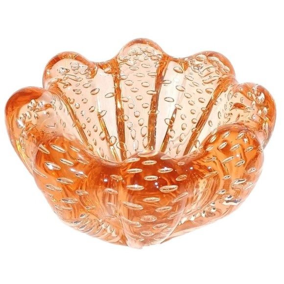 Murano Glass A Seguso Bowl Vtg 1950 Jellyfish Bullicante Vetri D'Arte Bubble Art - Picture 8 of 12